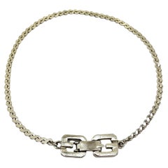 Vintage GIVENCHY silver G logo chain bracelet