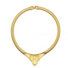 Vintage Givenchy Statement Omega Link Geo Collar Necklace 1980s