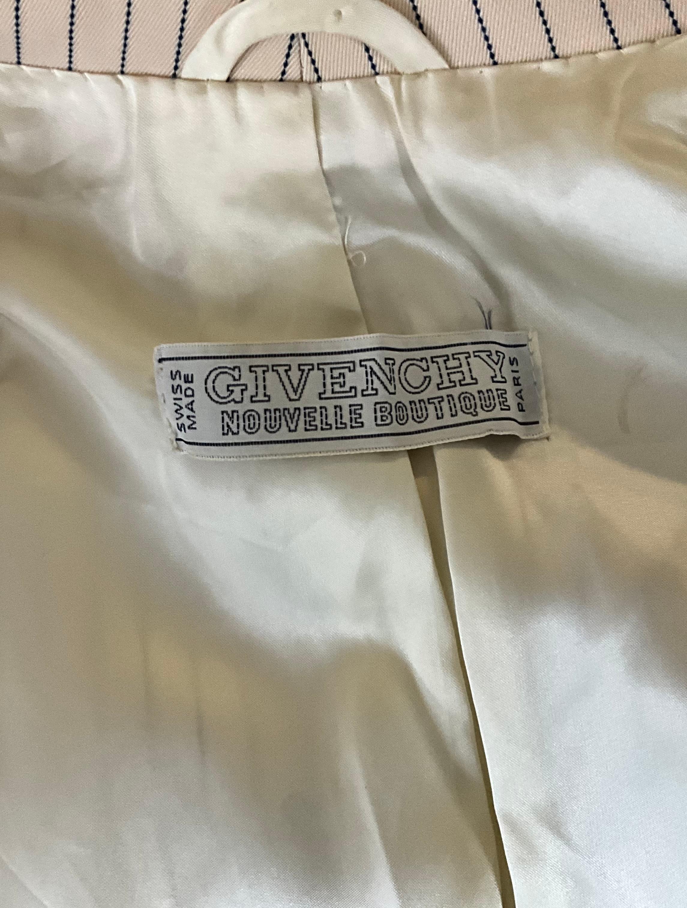 Vintage Givenchy Pinstripe Blazer Set For Sale 1