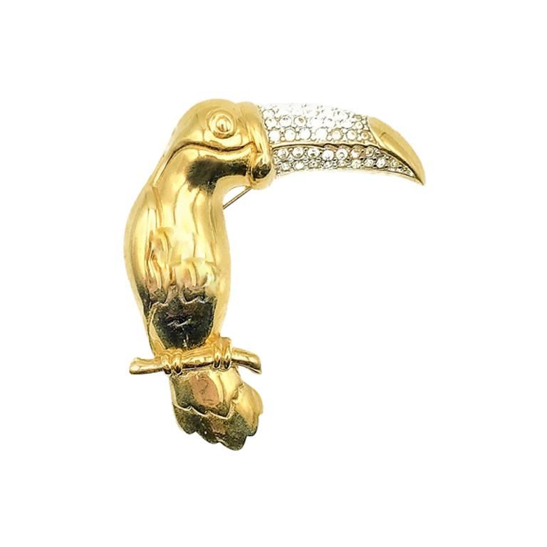 Vintage Givenchy Stylised Toucan Brooch 1980s For Sale