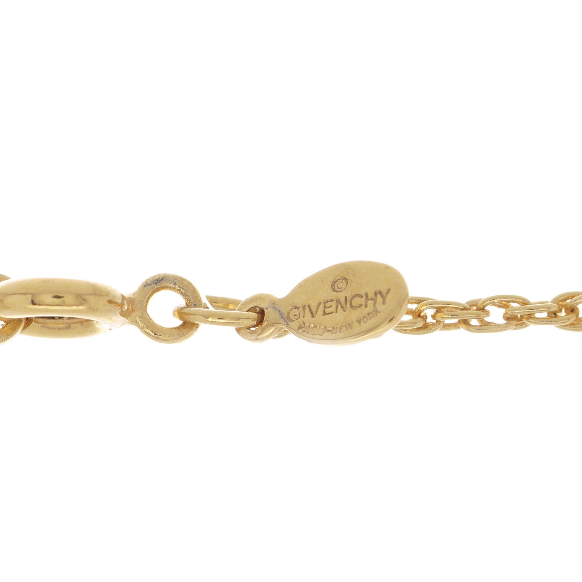Givenchy Collier chaîne épaisse vintage avec pendentif lettres G en vente 1