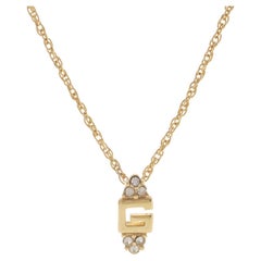 Retro Givenchy thick chain necklace with G letter pendant