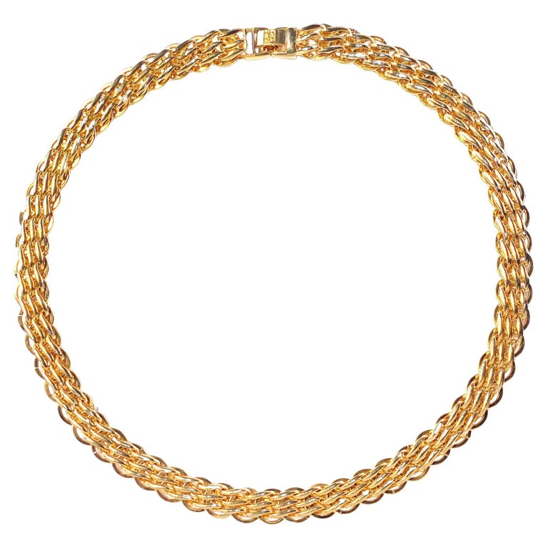 Vintage Givenchy Triple Link Chain Necklace with Logo Clasp, 1980s at ...