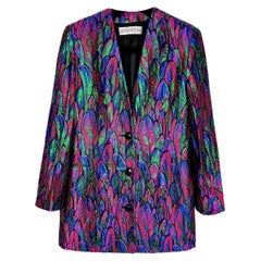 Vintage Givenchy Blazer aus Wolle und Lurex mit Juwelenfarben aus Brokat