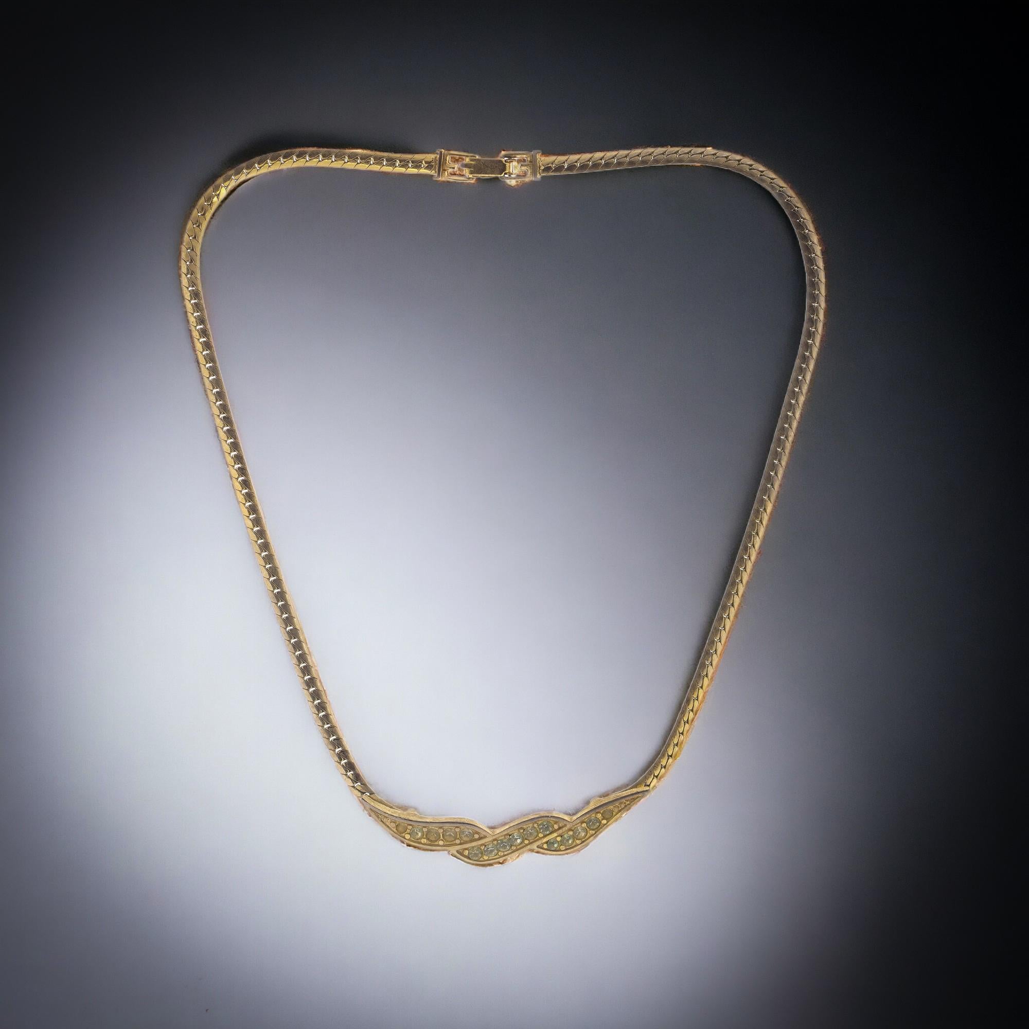 Vintage Givenchy yellow-tone necklace For Sale 4