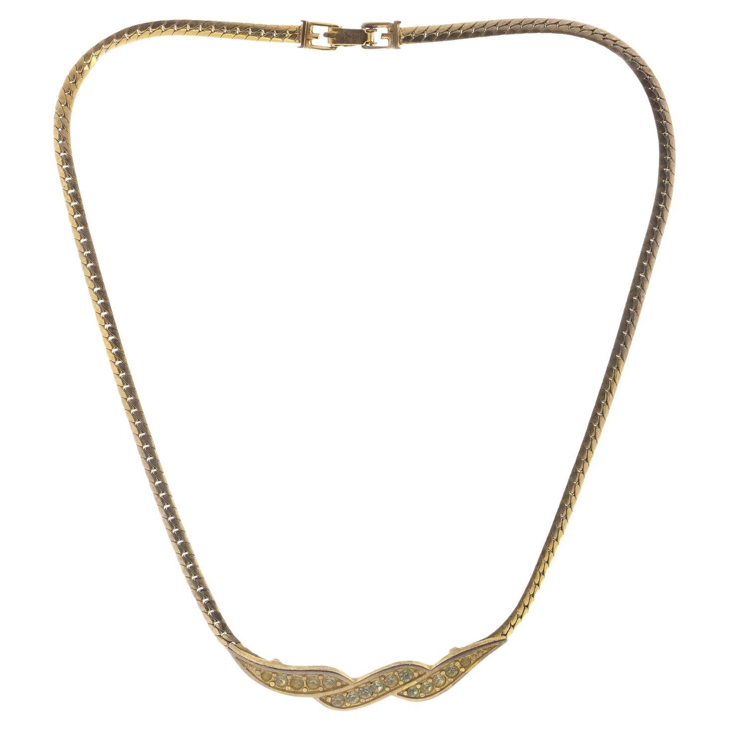 Vintage Givenchy yellow-tone necklace For Sale