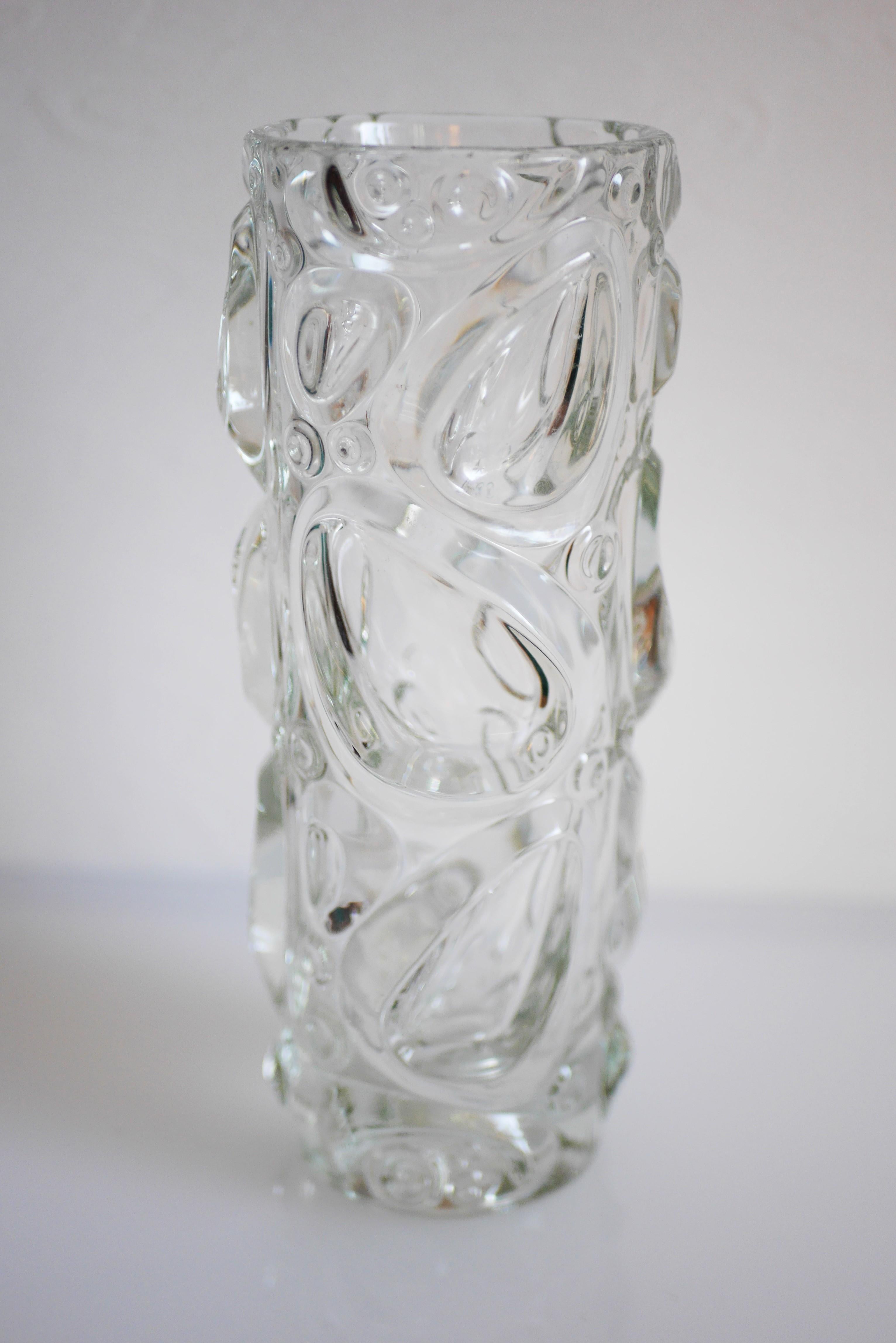 Vase en verre vintage de Frantisek Peceny pour Sklo Union, République tchèque Bon état - En vente à Skarpnäck, SE