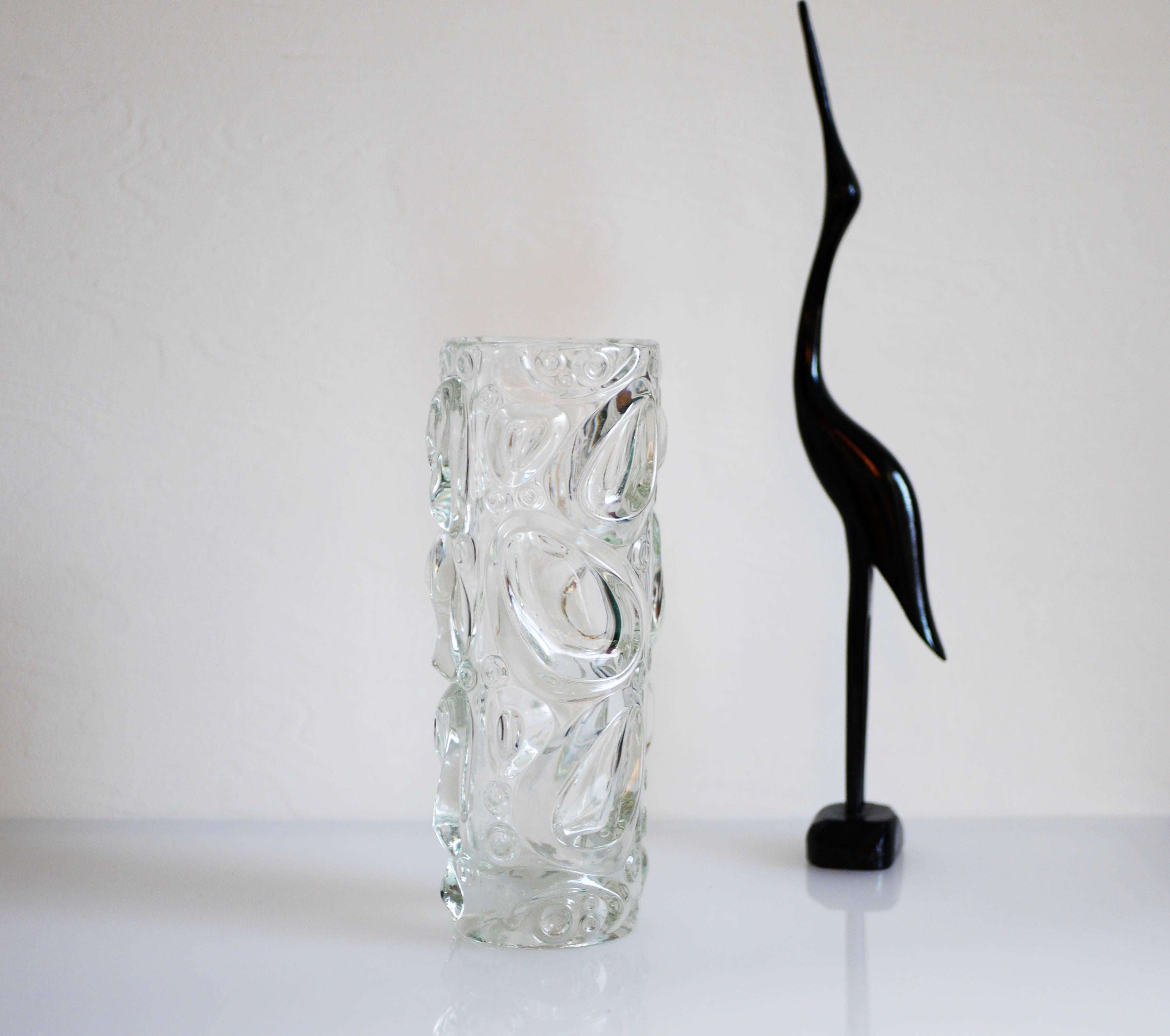 Verre Vase en verre vintage de Frantisek Peceny pour Sklo Union, République tchèque en vente