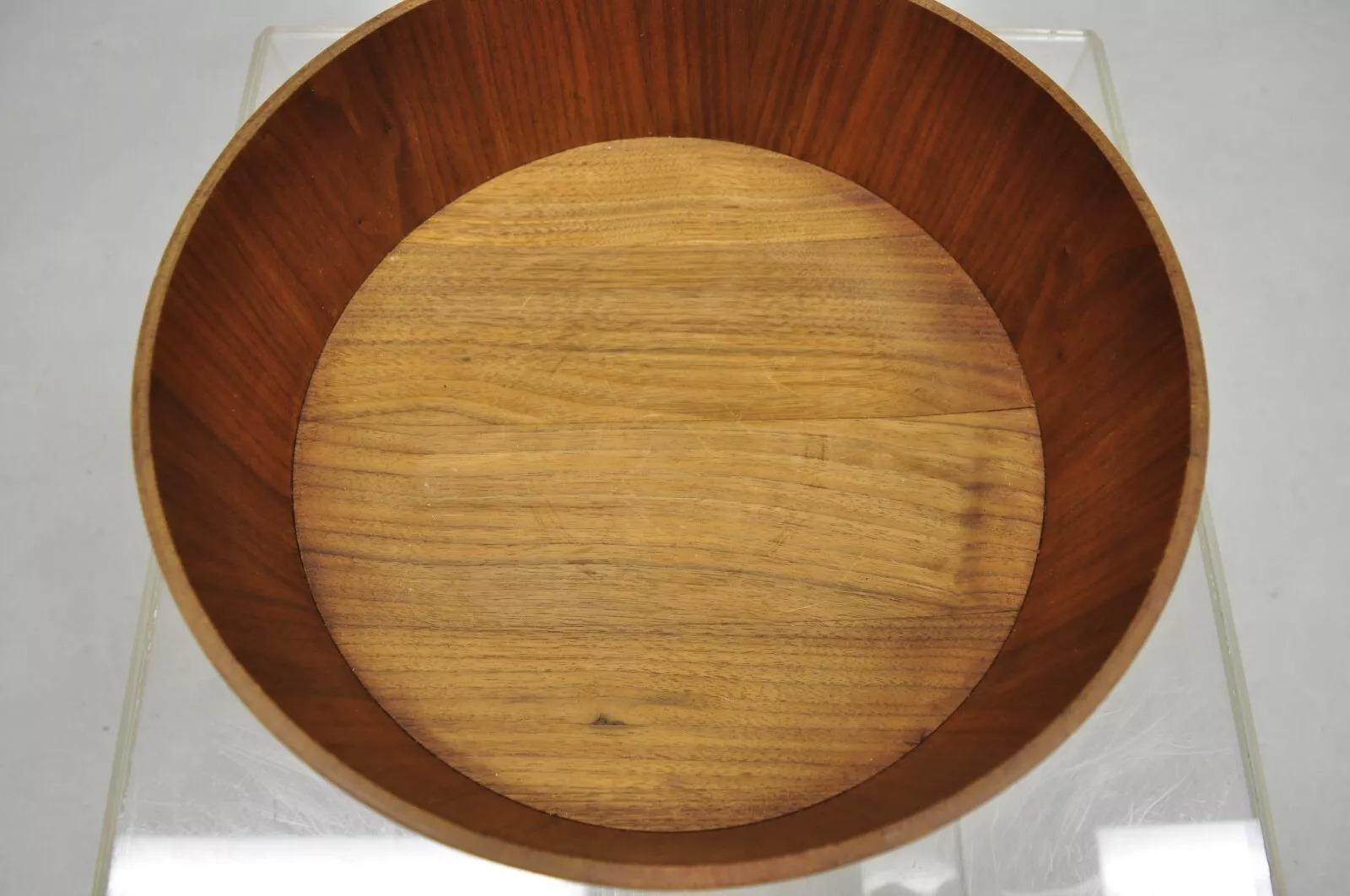 Juego de Ensaladera Vintage Gladmark Mid Century Danish Modern Staved Teak Teca en venta