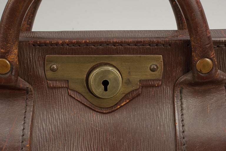 Vintage Leather Bank / Money Bag at 1stDibs