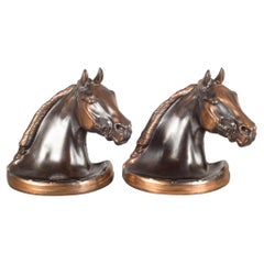 Vintage Gladys Brown Style Horse Head Bookends 