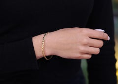 Vintage Glam 18K Yellow Gold Engraved Bangle Bracelet