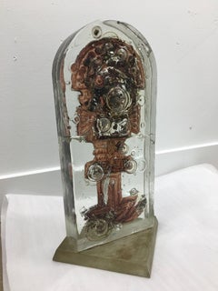 Peruvian Vintage Glass and Copper Sculpture