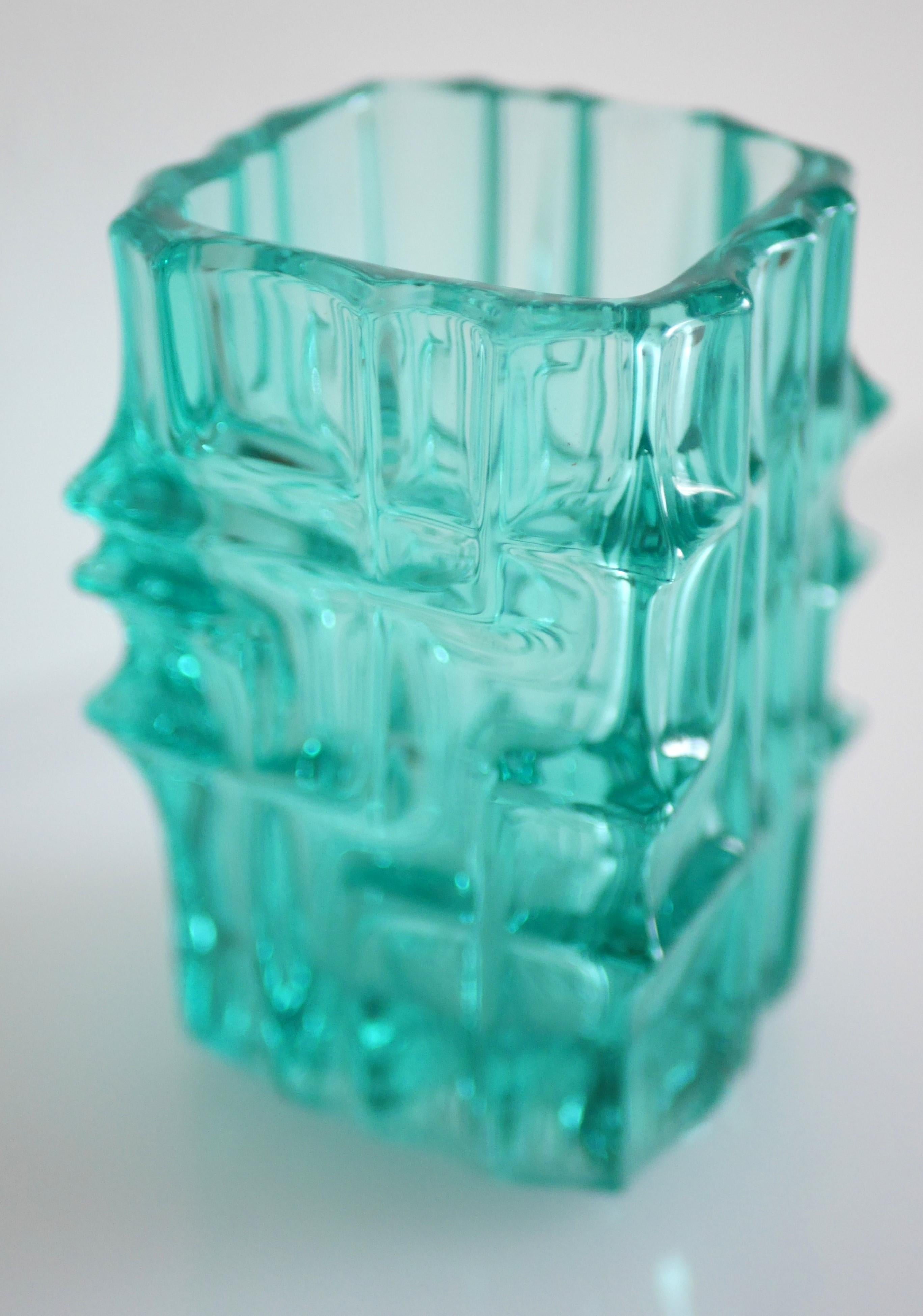 Vase en verre vintage, connu sous le nom d'« Abstract » par Sklo Union, République tchèque 3