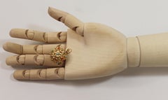 Vintage Glass, 18K Yellow Gold Large “Floral Ball” Fob/Pendant