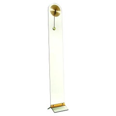 Vintage Glass and Brass Clock by Leon Rosen for Pace Collection