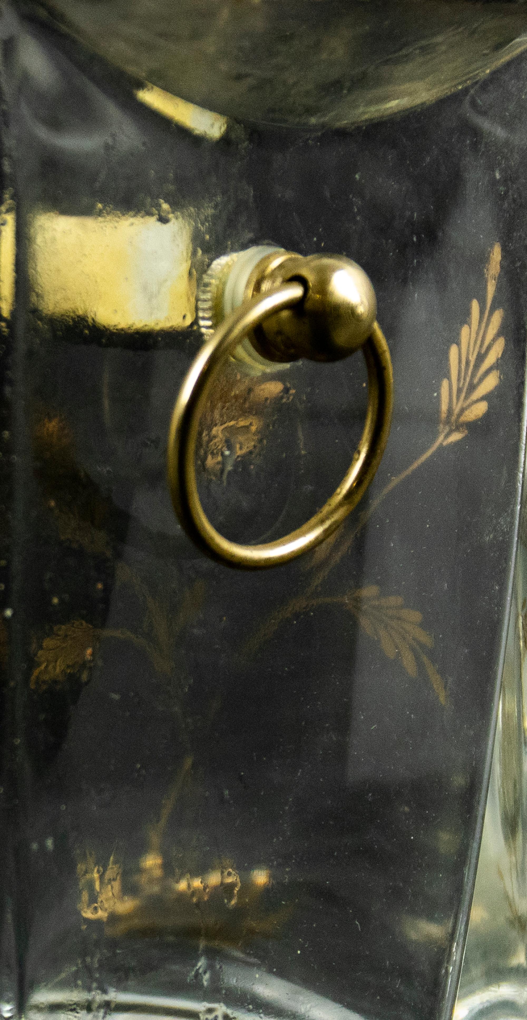 Vintage Glass and Brass Ice Container, Mid-20th Century In Good Condition For Sale In Roma, IT