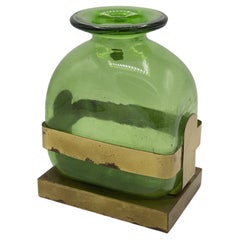Vetrerie Empoli-Vase aus Glas und Messing