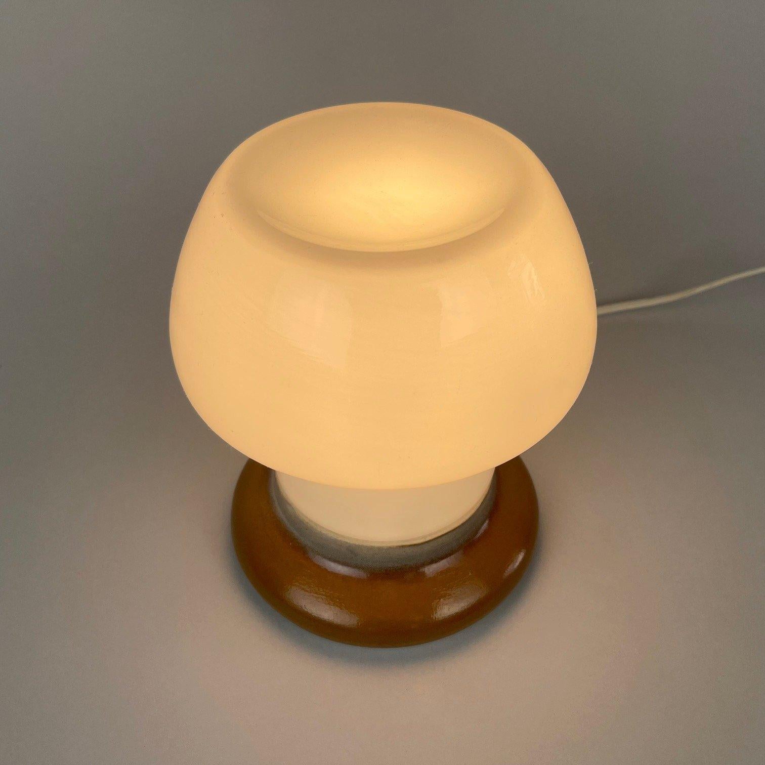 Czech Vintage Glass and Ceramic Table Lamp by Ivan Jakeš, 1960's For Sale