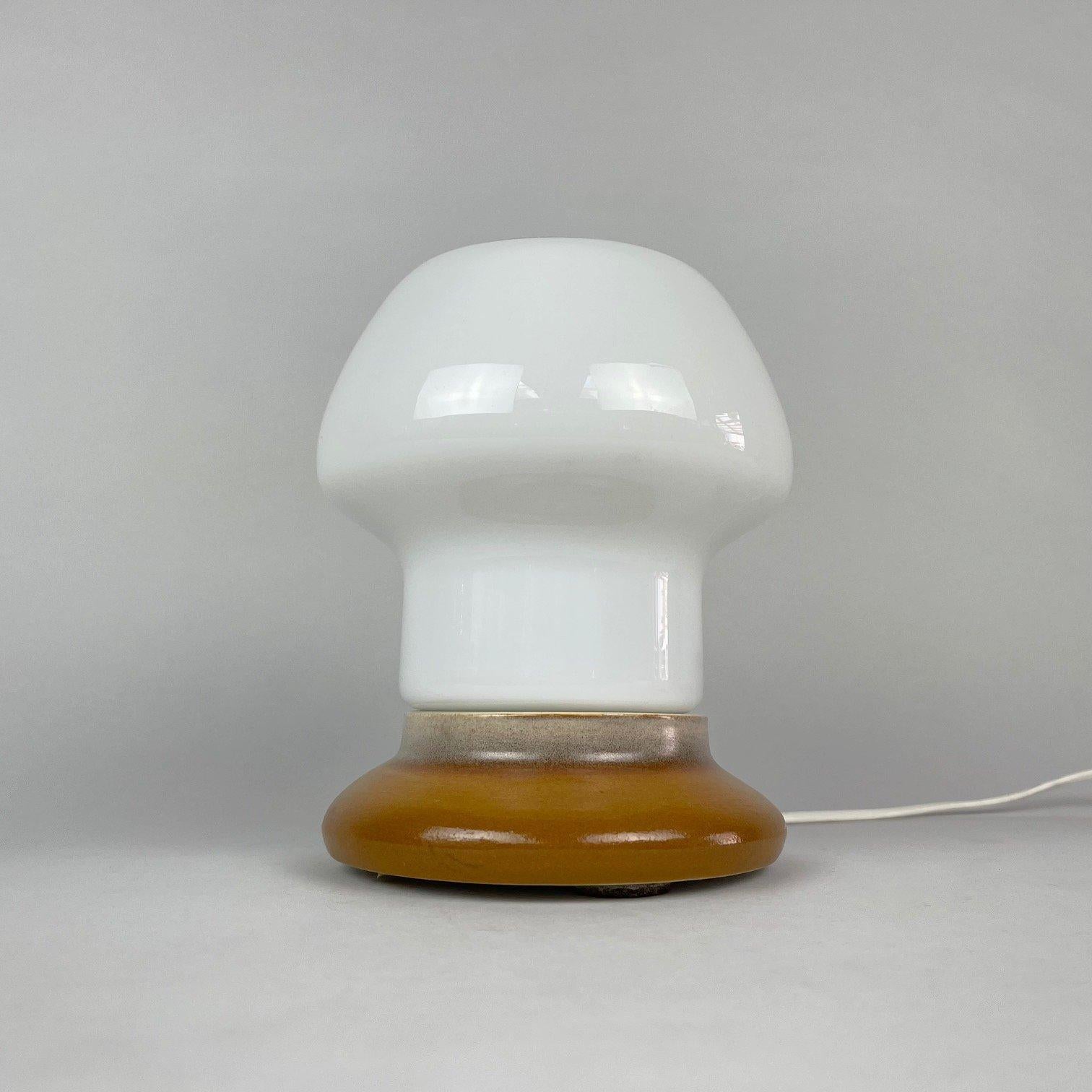 20th Century Vintage Glass and Ceramic Table Lamp by Ivan Jakeš, 1960's For Sale