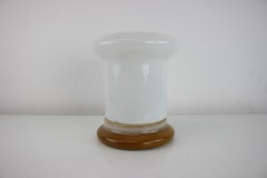 Lampada da tavolo vintage in vetro e ceramica Osvetlovaci Sklo Valasske Mezirici, anni '70