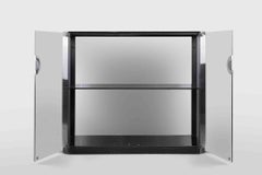 Armoire vintage en verre et métal chromé "Alpha" par Willy Rizzo pour Mario Sabot