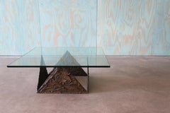 Vintage Glass and Goop Resin Coffee table in the manner of Paul Evans