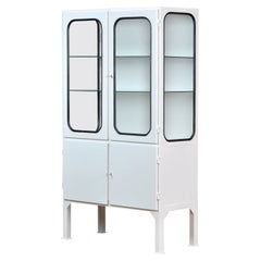 Vintage Glass and Iron Medical Cabinet, 1970s