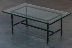 Vintage Glass And Metal Coffee Table By Fontana Arte, Italy 1970
