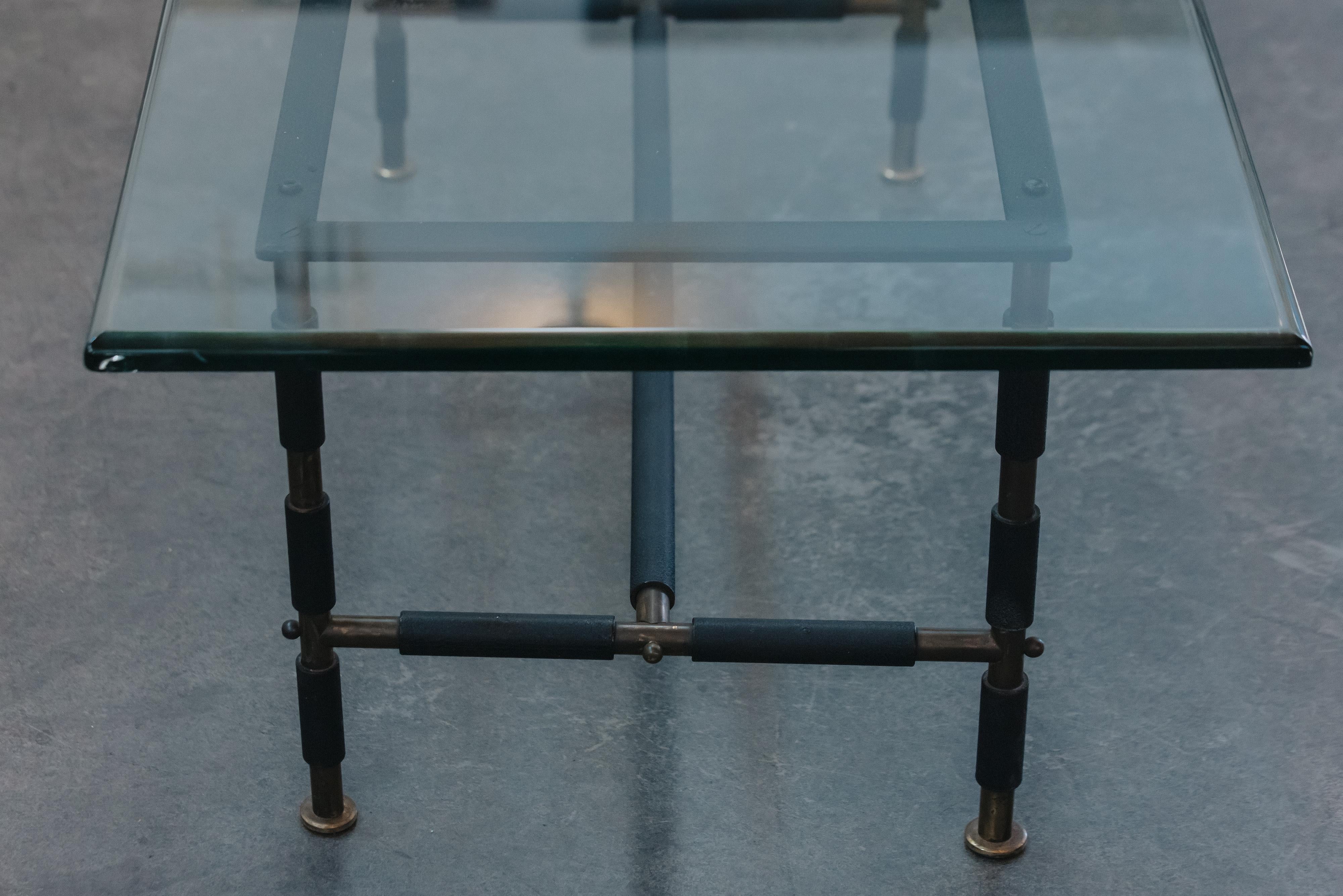Couchtisch aus Glas und Metall von Fontana Arte, Italien, 1970 im Angebot 1