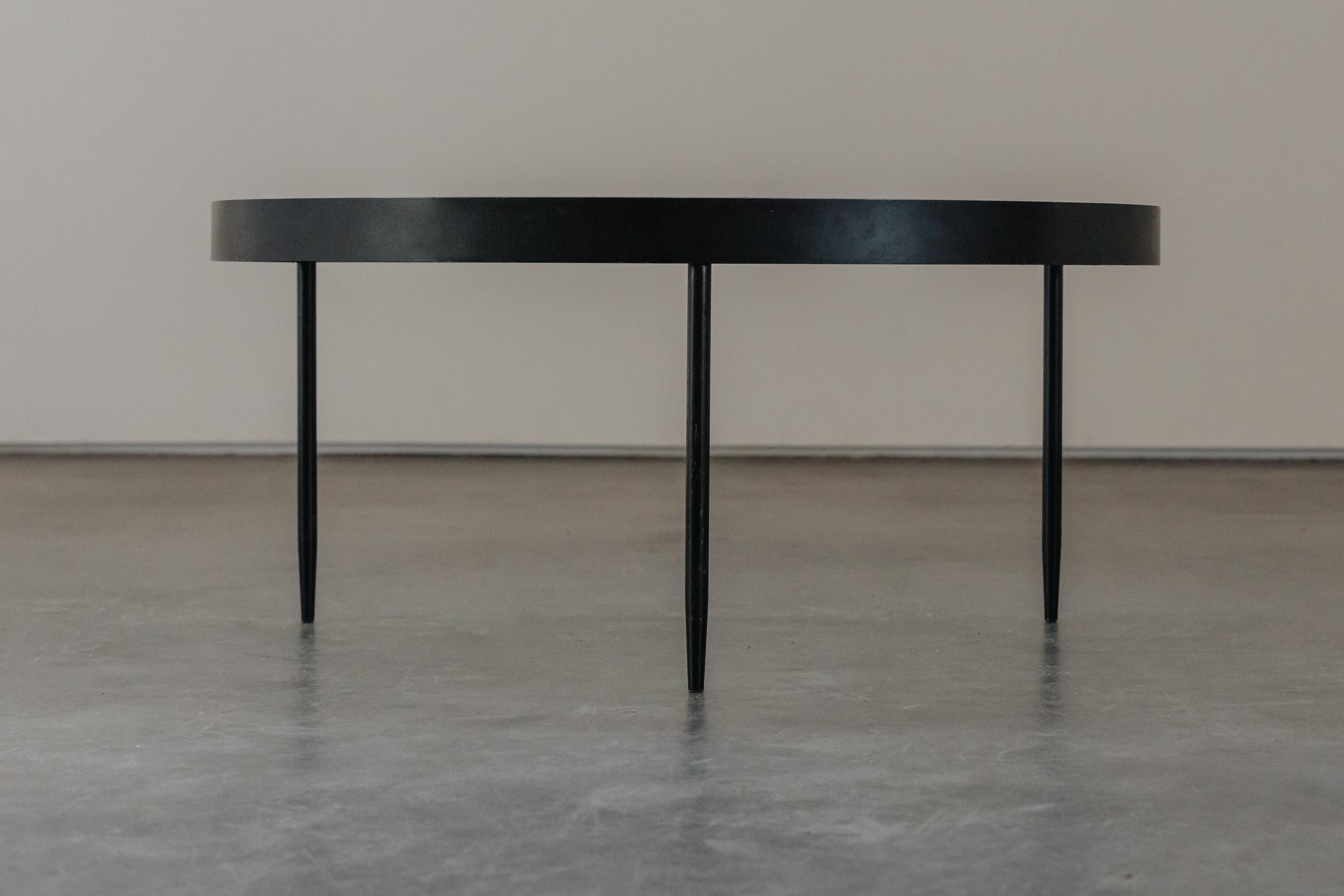 European Vintage Glass And Metal Coffee Table From France, Circa 1960 For Sale
