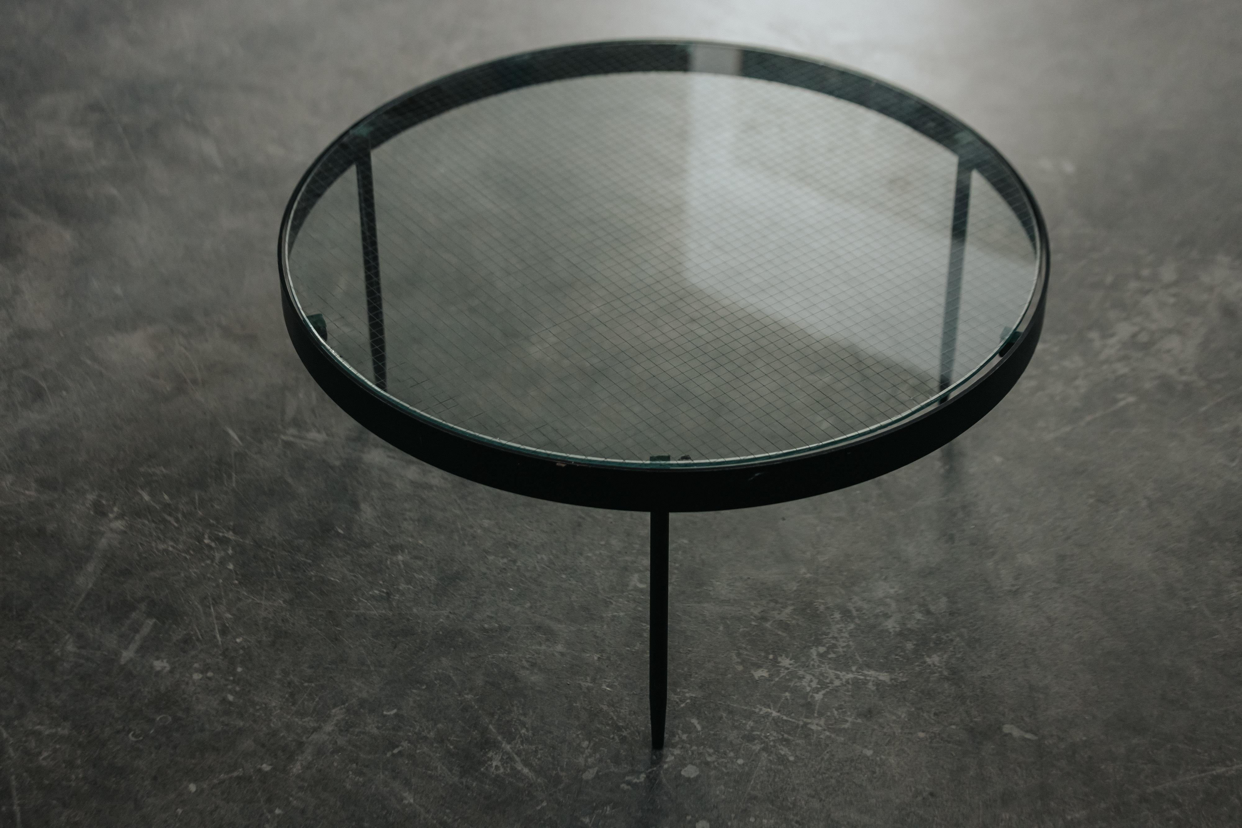 Vintage Glass And Metal Coffee Table From France, Circa 1960 For Sale 1