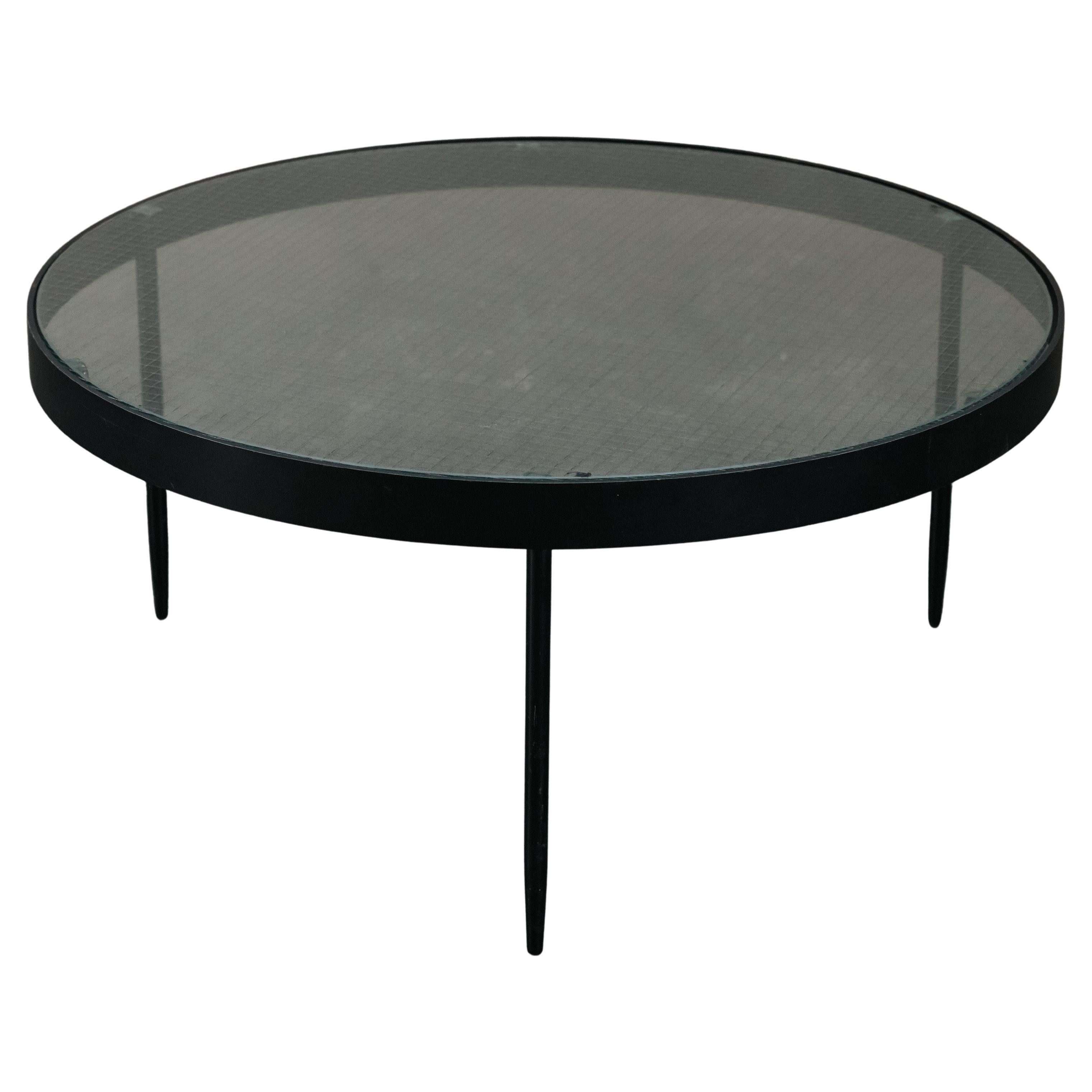 Vintage Glass And Metal Coffee Table From France, Circa 1960 For Sale
