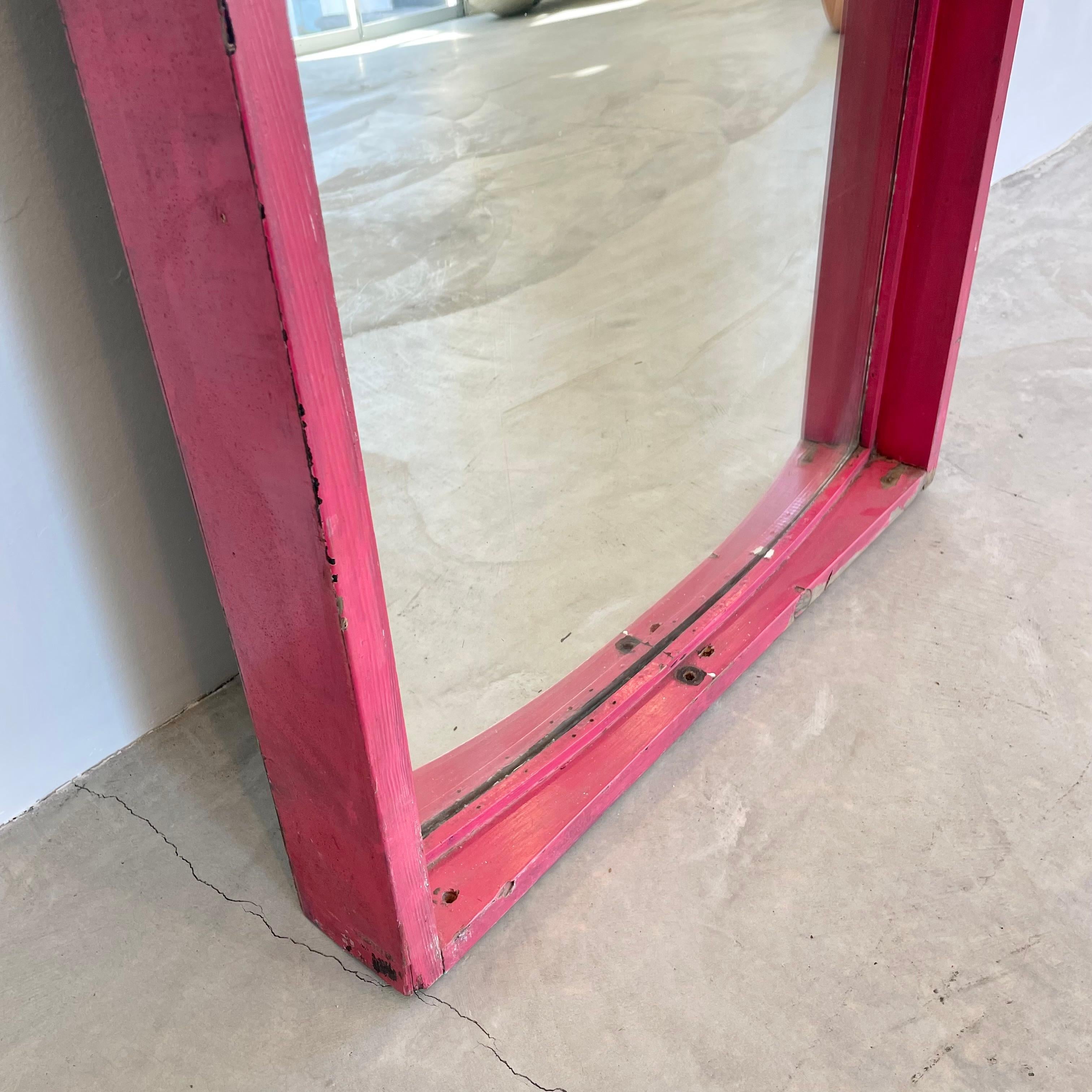 Vintage Glass and Wood Carnival Mirror For Sale 9