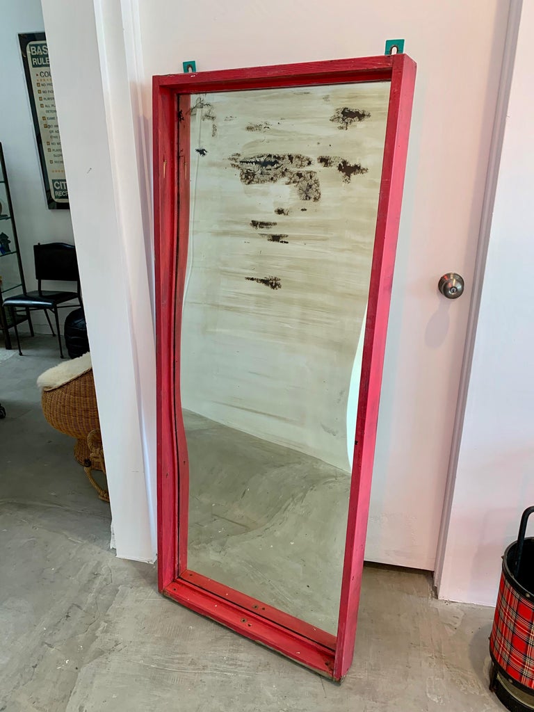 Vintage Glass and Wood Carnival Mirrors For Sale at 1stDibs