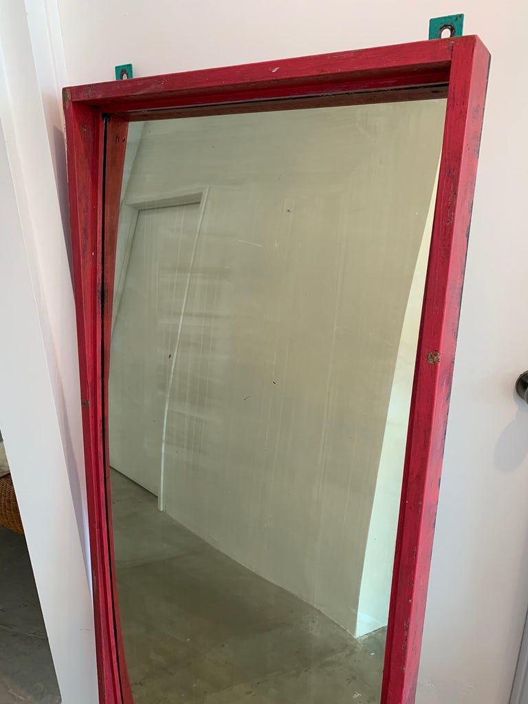 Vintage Glass and Wood Carnival Mirrors For Sale at 1stDibs