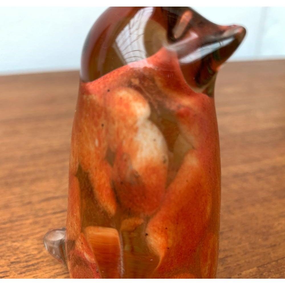 Vetro Scultura di pinguino animale in vetro vintage dei soffiatori di vetro Mtarfa in vendita