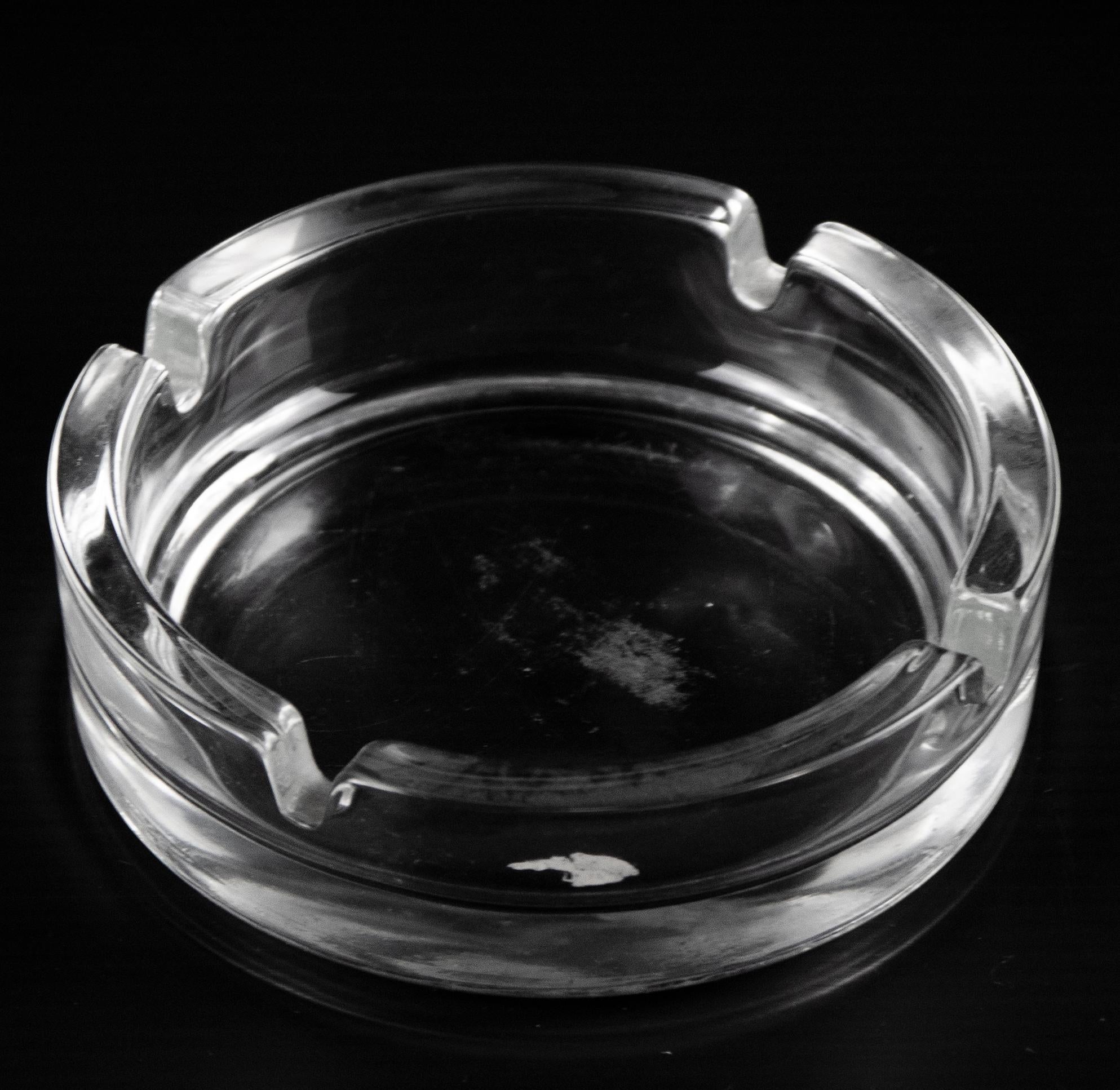 black glass ashtray
