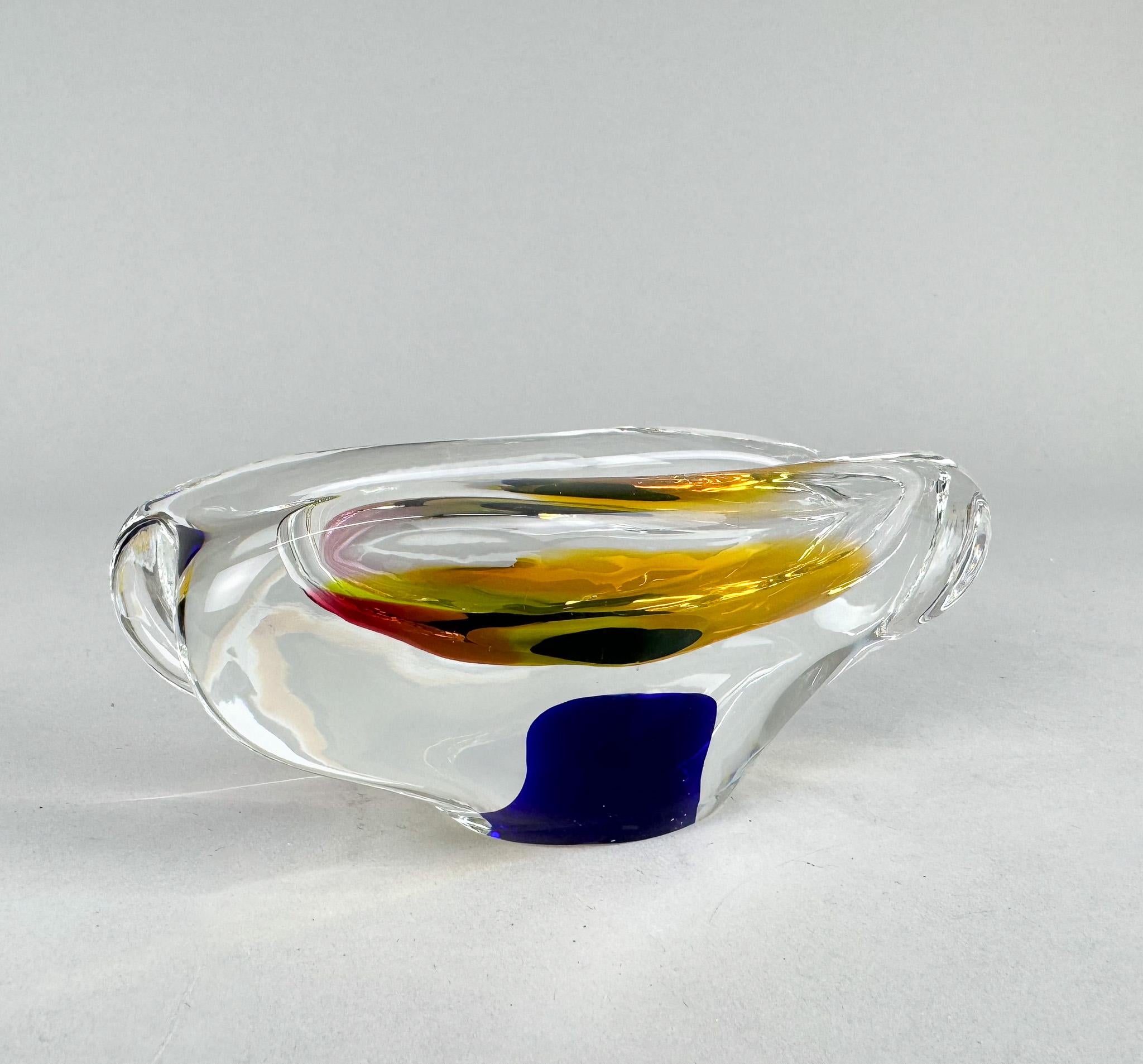 Mid-Century Modern Cendrier de Josef Rozinek pour Novy Bor Glassworks, années 1960 en vente