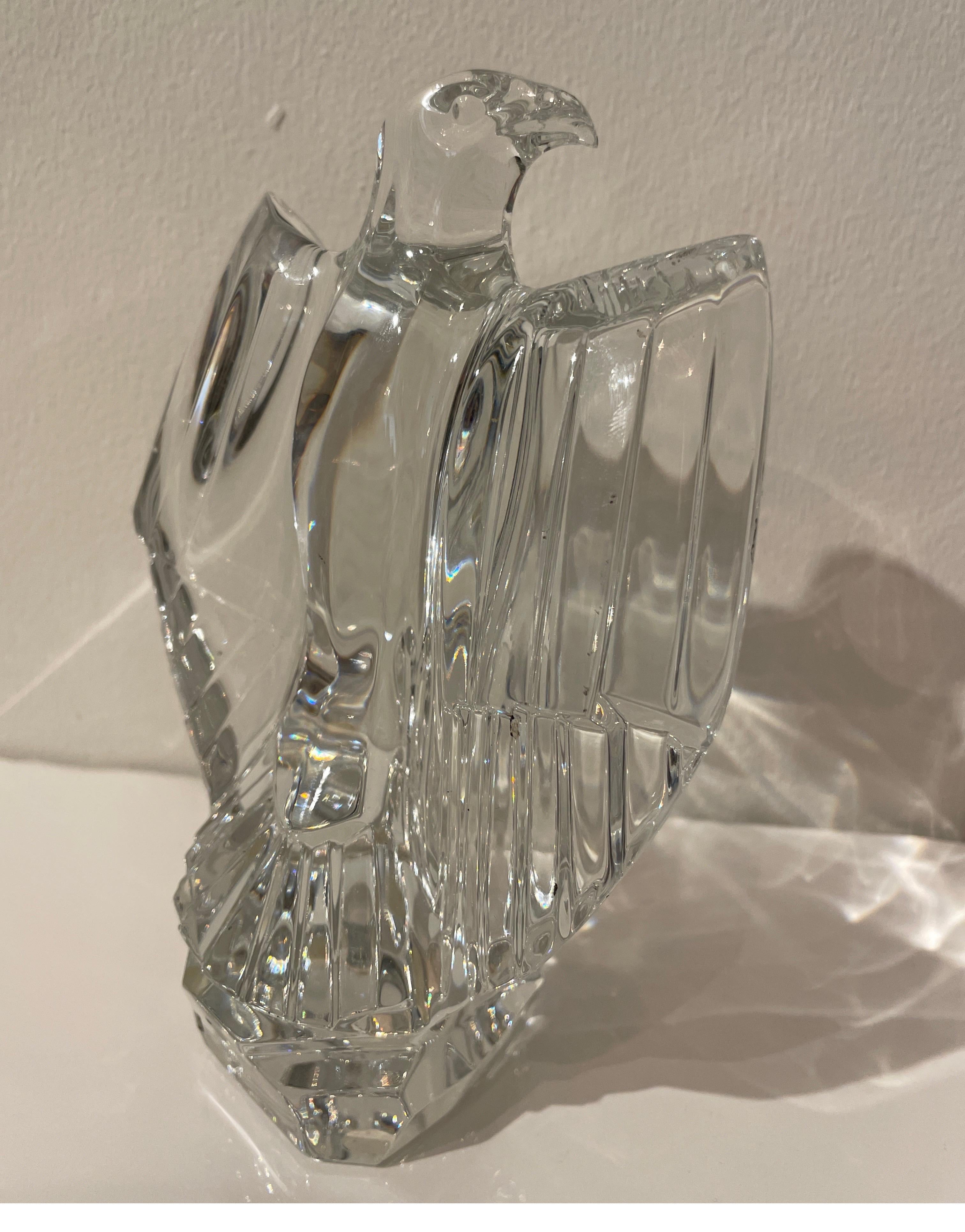 Baccarat-Skulptur eines Adlers aus Vintage-Glas (Französisch)