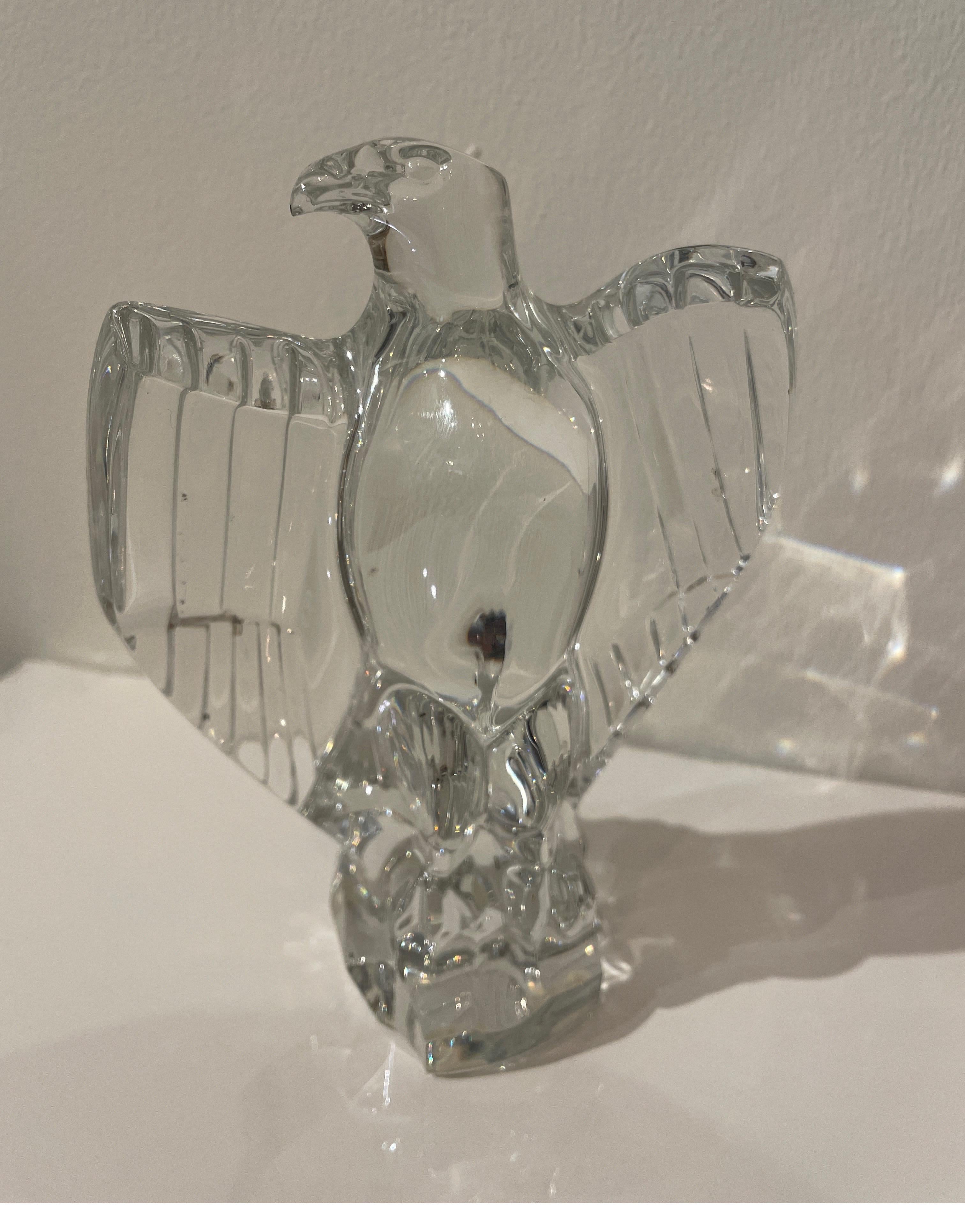 20th Century Vintage Glass Baccarat Eagle Sculpture For Sale
