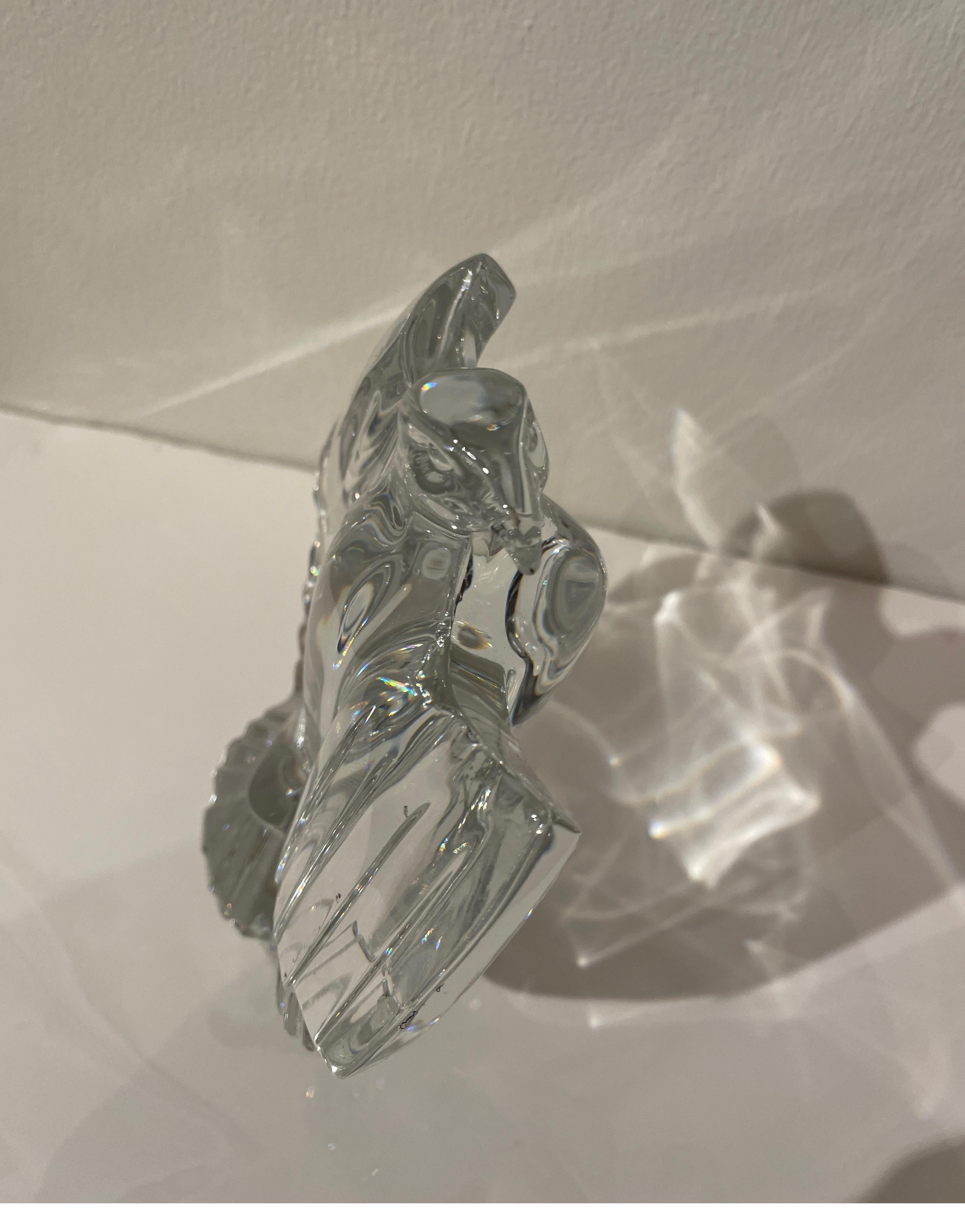 Art Glass Vintage Glass Baccarat Eagle Sculpture For Sale