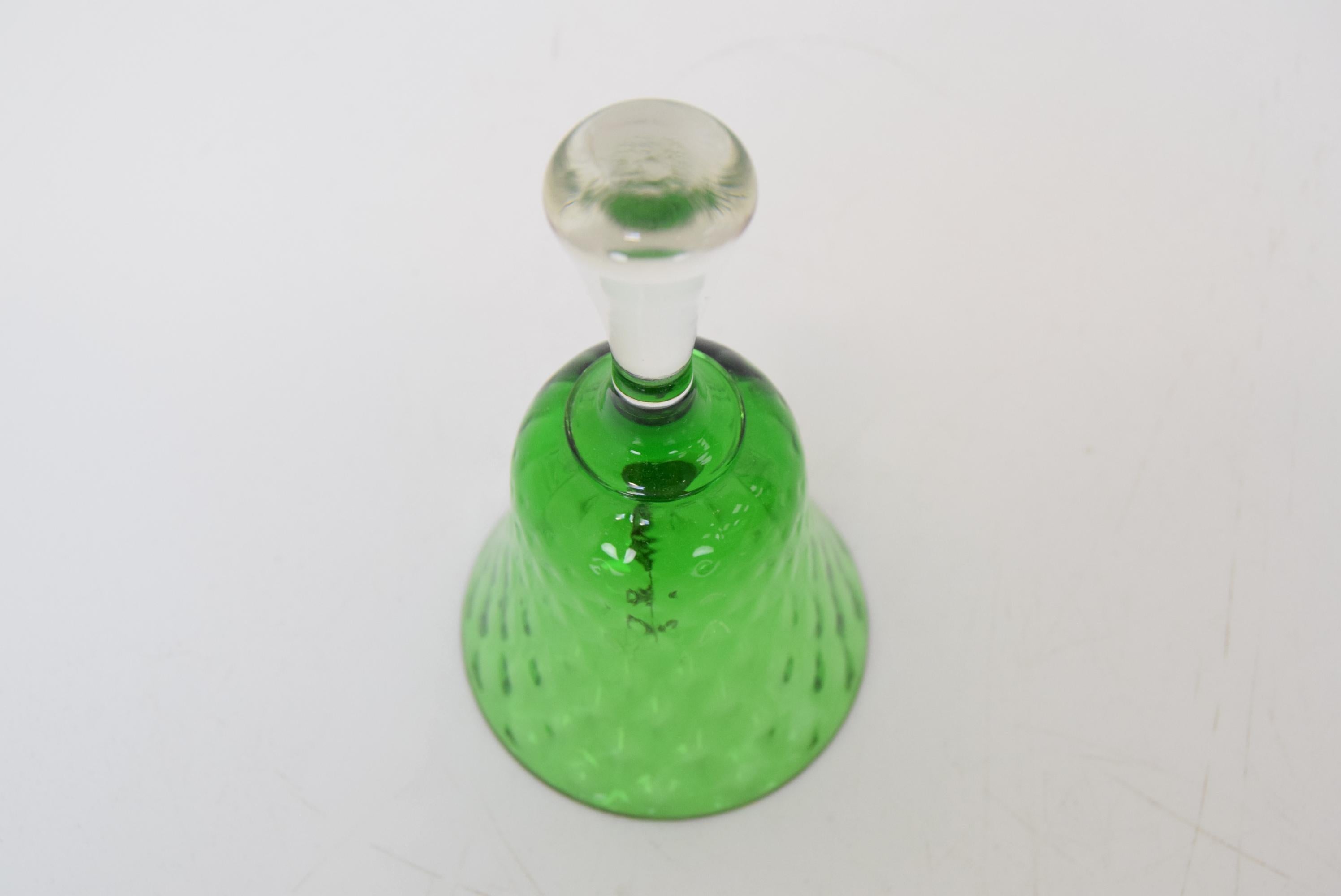 Mid-Century Modern Vintage Glass Bell, Glasswork Novy Bor, 1950's.  For Sale