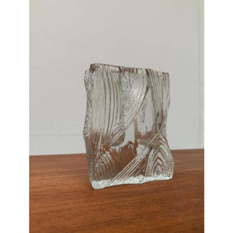 Vintage Glass Block Vase, 1970s For Sale 7