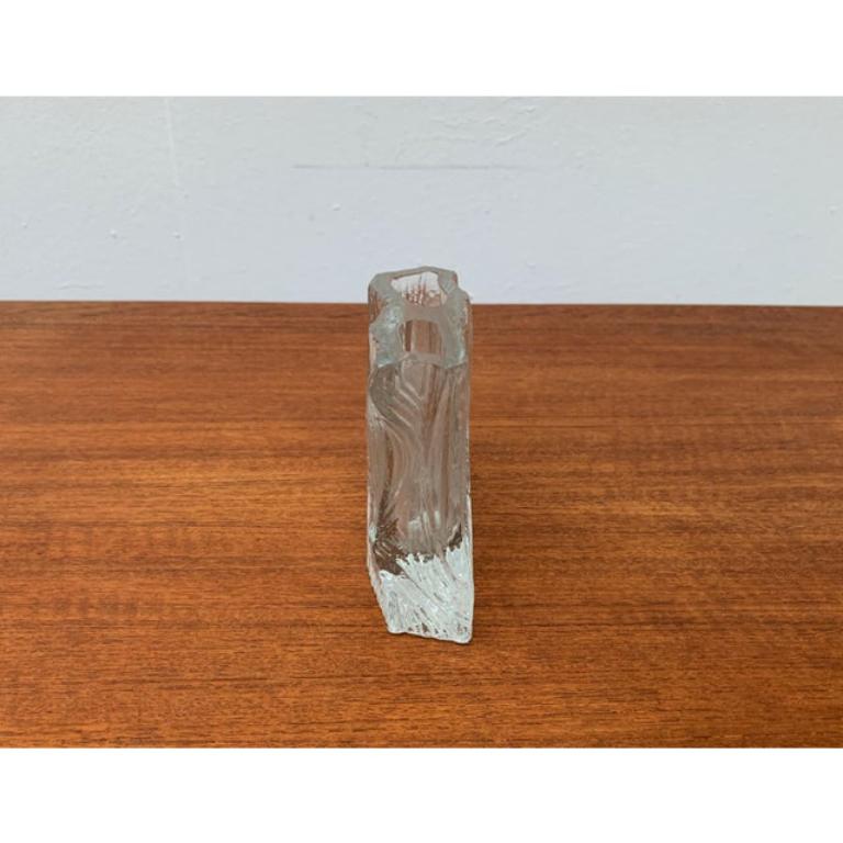 Vintage Glass Block Vase, 1970s In Excellent Condition For Sale In Hamburg, DE