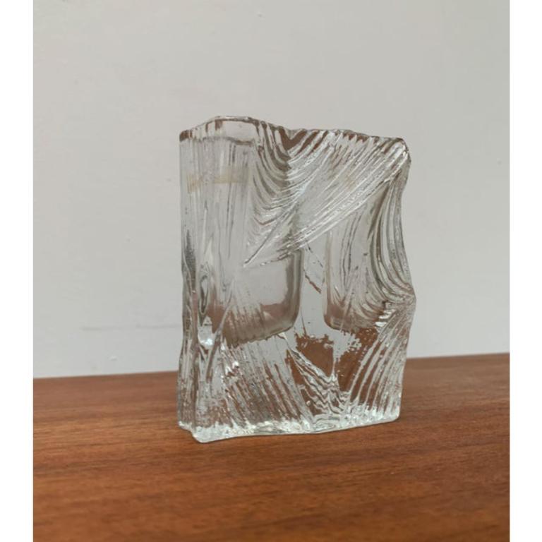 20th Century Vintage Glass Block Vase, 1970s For Sale