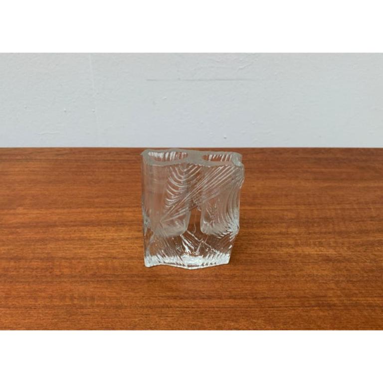 Vintage Glass Block Vase, 1970s For Sale 4