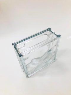 Vintage Glass Block Vase