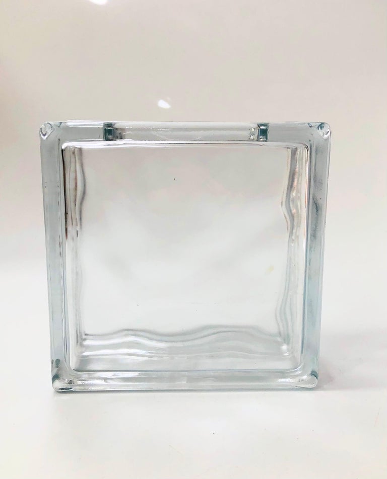 Vintage Glass Block Vase For Sale at 1stDibs