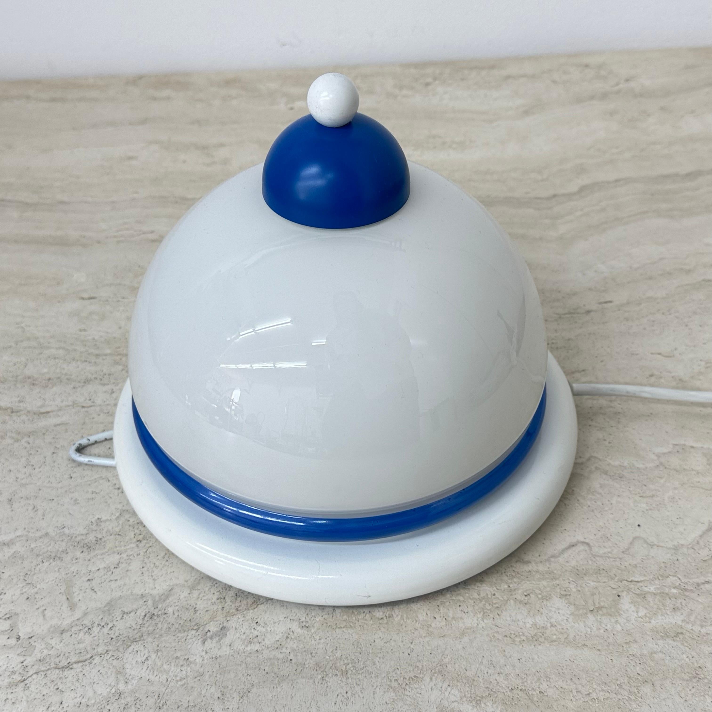 Applique murale vintage en verre bleu et blanc, 1970 en vente 14